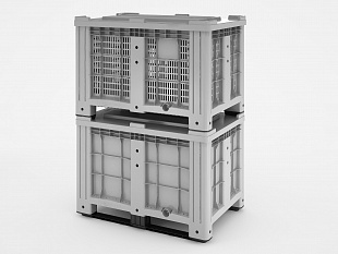 Пластиковый контейнер iBox 1200х800 сплошной, на полозьях