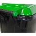 Контейнер для мусора 240 л серый с зеленой крышкой