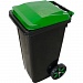 Контейнер для мусора 120 л серый с зеленой крышкой
