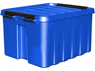 Ящик п/п 210х170х135 мм с крышкой и клипсами синий