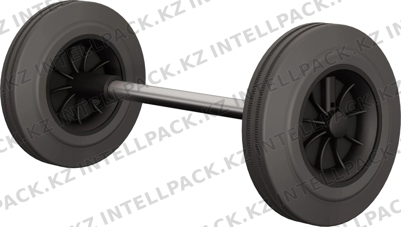Комплект колёс iPlast для мусорного контейнера 120 л (2 колеса с осью)