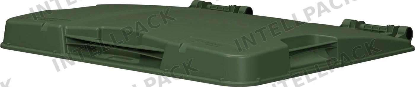 Крышка для мусорного контейнера 1100 л iPlast зелёная c осями для крепления