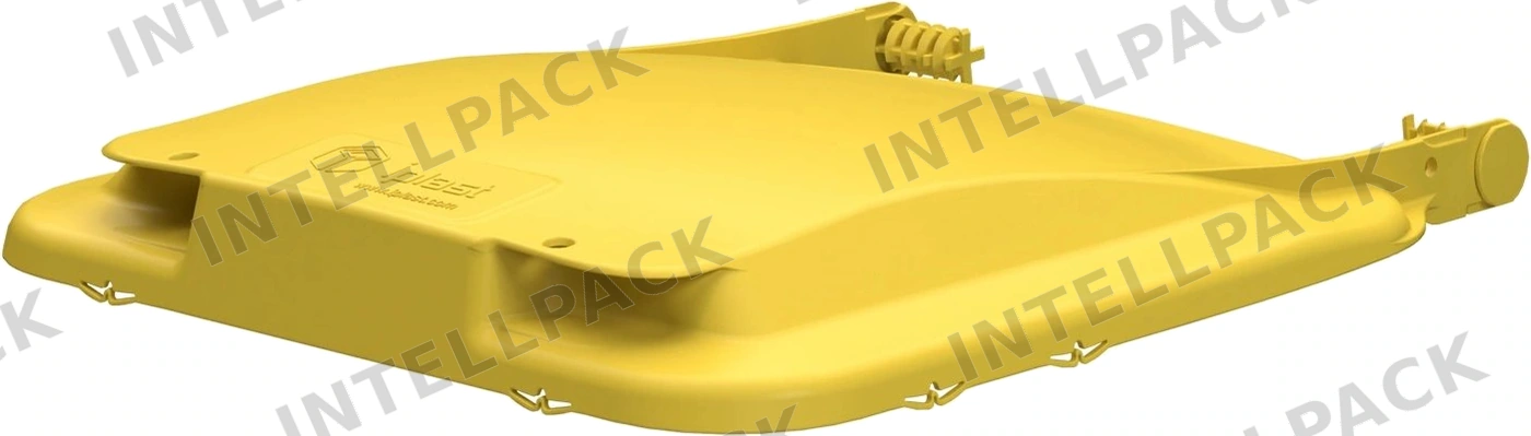 Крышка для мусорного контейнера 120 л (Light) iPlast жёлтая c осями для крепления
