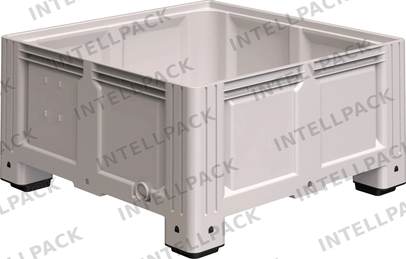 Большой контейнер 1130x1130x580 мм iPlast iBOX светло-серый со сплошными стенками и дном, на ножках