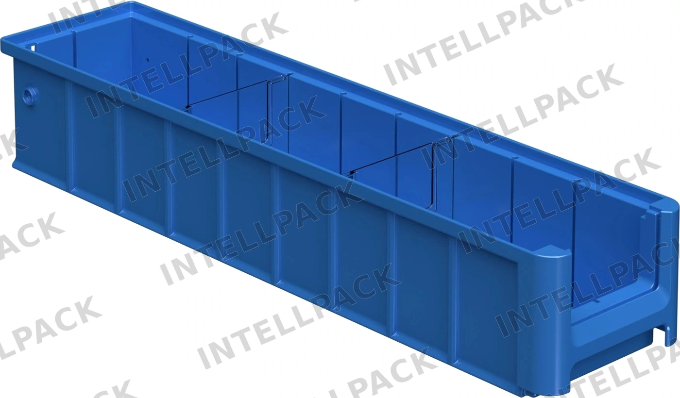 Полочный контейнер SK-5109 500х117х90 мм iPlast голубой с 2 поперечными перегородками