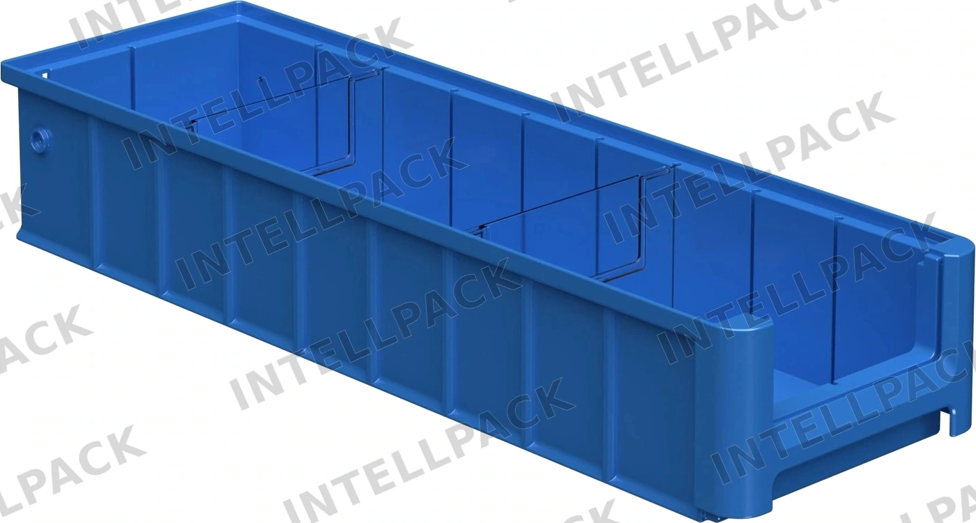 Полочный контейнер SK-51509 500х155х90 мм iPlast голубой с 2 поперечными перегородками