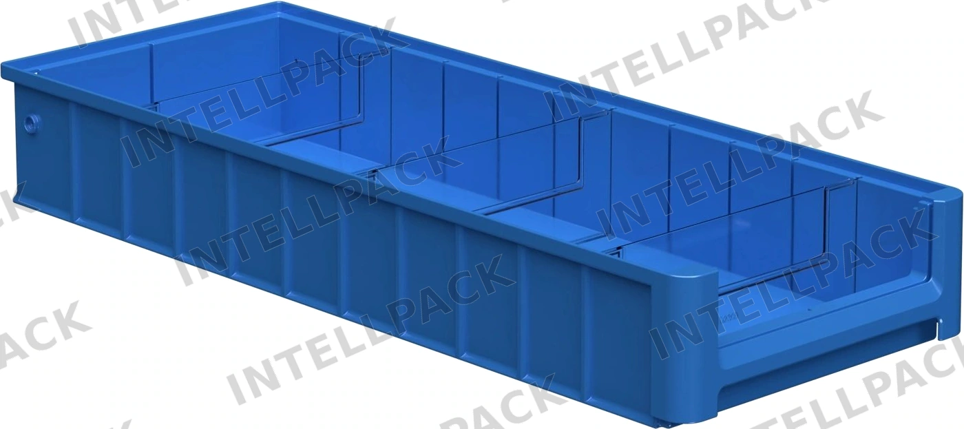 Полочный контейнер SK-6209 600х235х90 мм iPlast голубой с 3 поперечными перегородками
