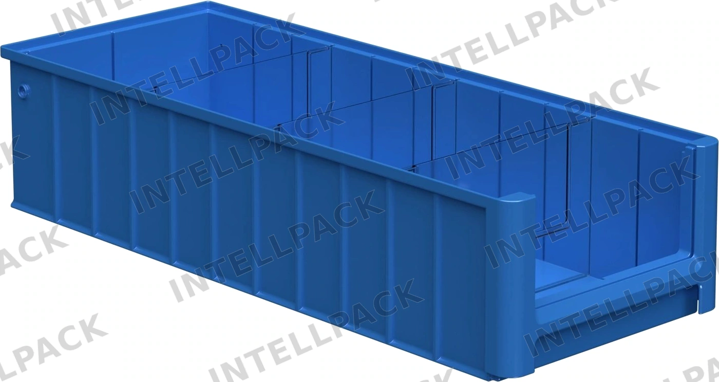 Полочный контейнер SK-6214 600х235х140 мм iPlast голубой с 3 поперечными перегородками