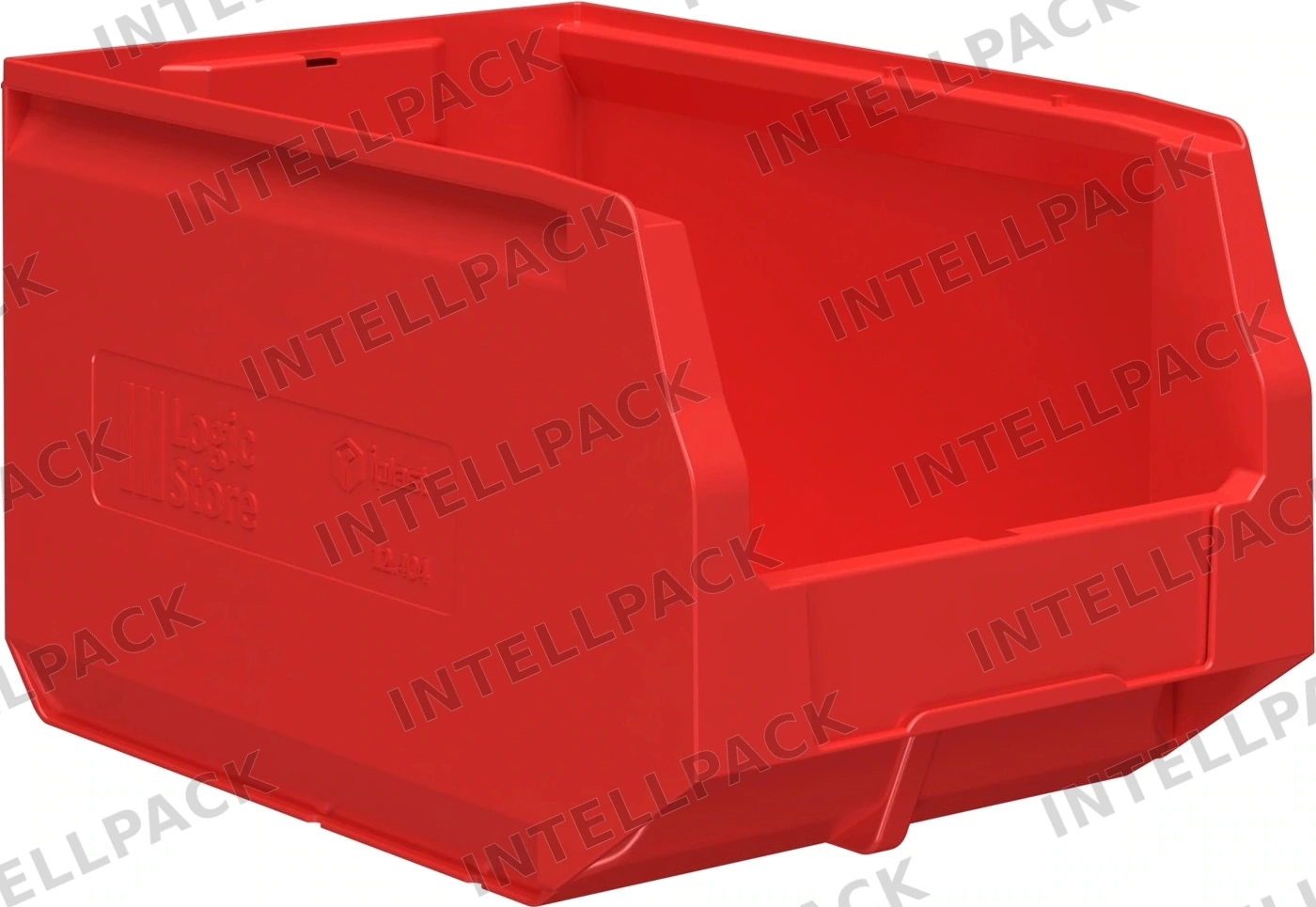 Складской лоток Logic Store 350x225x200 мм iPlast красный с отверстиями для продольной перегородки