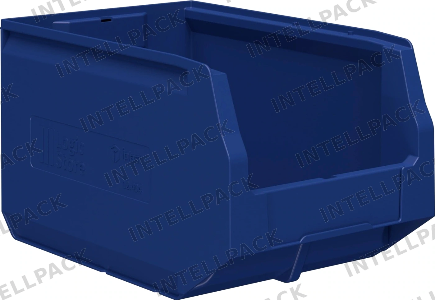 Складской лоток Logic Store 350x225x200 мм iPlast синий индиго с отверстиями для продольной перегородки