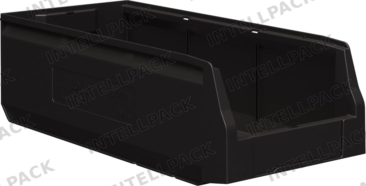 Складской лоток Logic Store 500х225х150 мм iPlast чёрный ЭКО с отверстиями для перегородок N1 (12.405.1)