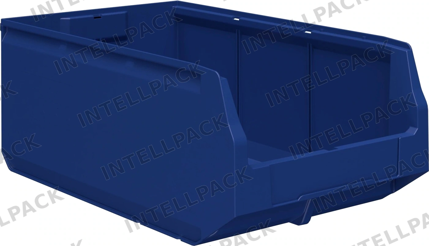 Складской лоток Logic Store 500x300x200 мм iPlast синий индиго с отверстиями для перегородок